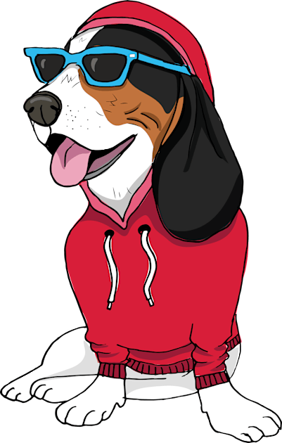 Hipster Basset Hound Kids T-Shirt by Megan Roy