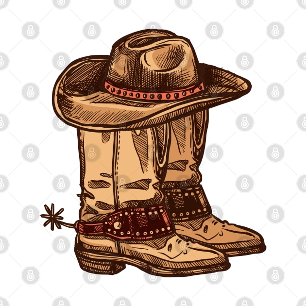 Cowboy Hat and Boots ,Western by Islanr