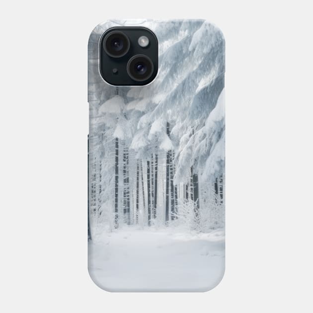 Winter Forest Serene Landscape Surreal Phone Case by Cubebox