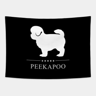 Peekapoo Dog White Silhouette Tapestry