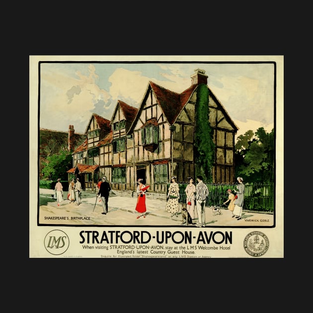 STRATFORD UPON AVON Shakespeare's Birthplace London Midland Scottish Railway Company Advert by vintageposters