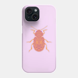 Orange Floral Beetle Phone Case