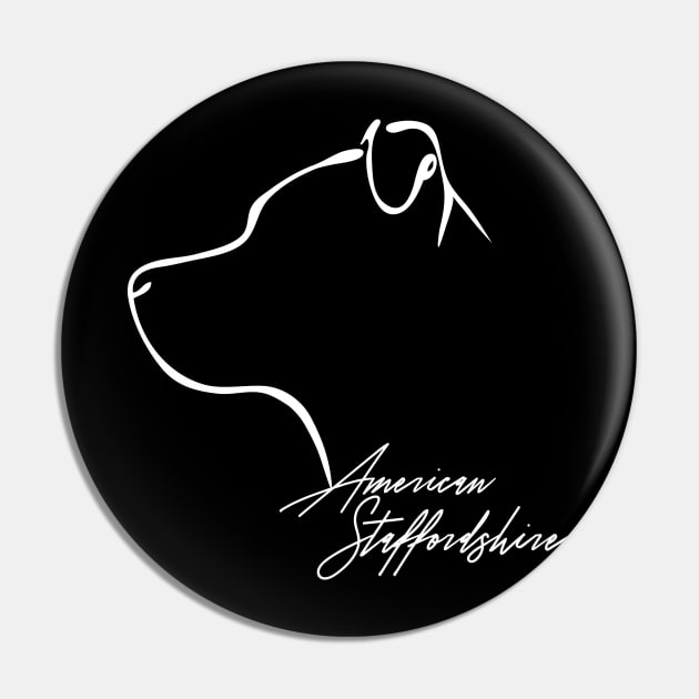 Proud American Staffordshire Terrier profile dog lover Pin by wilsigns