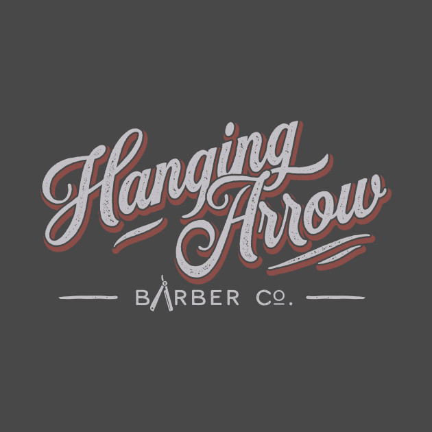 Hanging Arrow Barber Co. - GREY/RED by summersofclay