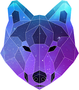 Galaxy Wolf Geometric Animal Magnet