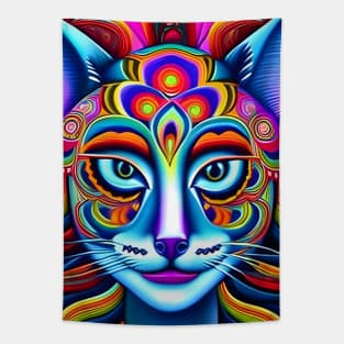 Catgirl DMTfied (22) - Trippy Psychedelic Art Tapestry