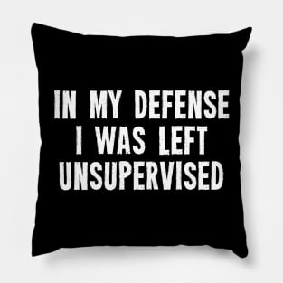 In My Defense I Was Left Unsupervised Pillow