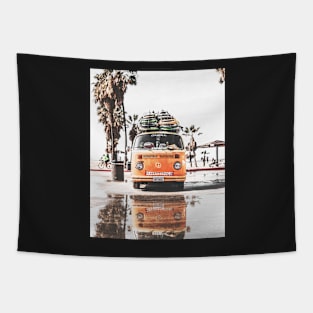 Coastal, Travelling car, Palms, Beach art Sea, Ocean, Modern art, Wall art, Print, Minimalistic, Modern Tapestry