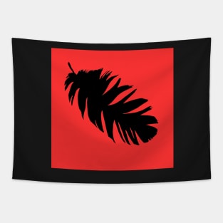 Feather in Black and Red Tapestry