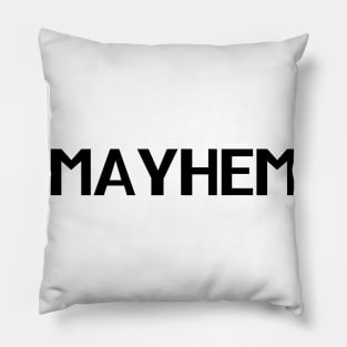 Mayhem. Minimalistic Halloween Design. Simple Halloween Costume Idea Pillow