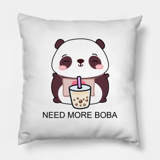 Cute Little Panda Needs More Boba! Pillow