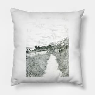 Coastal path at Crail in Fife [ East Coast of Scotland] [Pencil version] Pillow