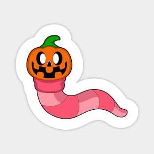 Worm Halloween Pumpkin Magnet