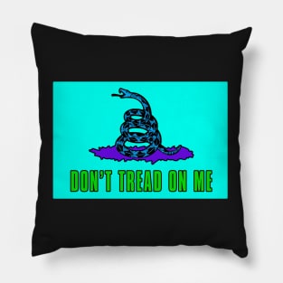 Dont tread on me flag - Neon Blue Purple Sticker Pillow