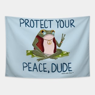 Peaceful Hippie Frogson the Frog Tapestry