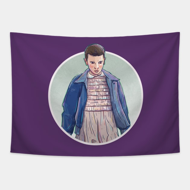 Eleven Stranger Things Tapestry by TaylorRoseMakesArt