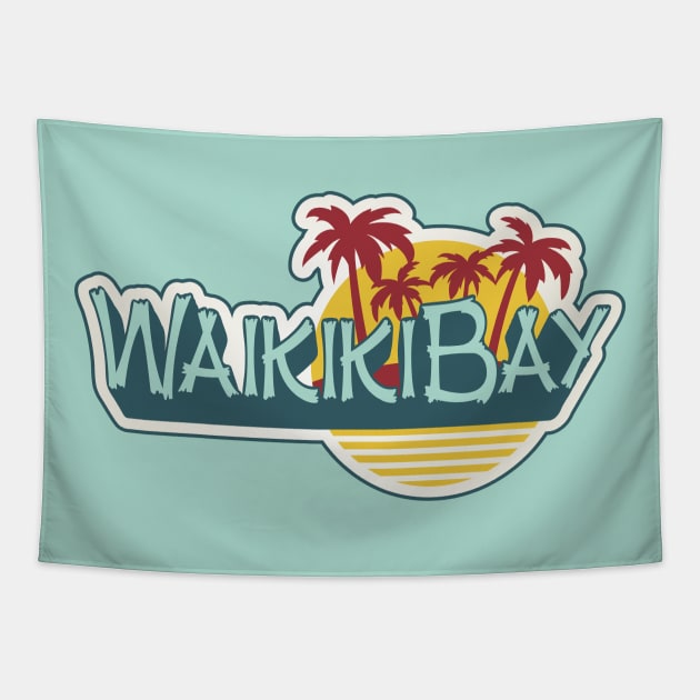 Waikiki Bay Tapestry by Wintrly