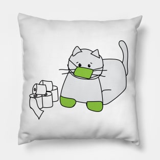 Corona Cat Green Pillow