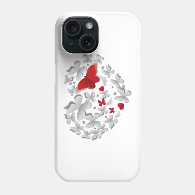 Heart of paper butterflies Phone Case by AnnArtshock