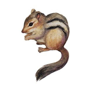 Watercolor Cute Chipmunk Illustration T-Shirt