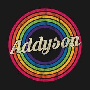 Addyson - Retro Rainbow Faded-Style T-Shirt