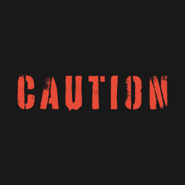 Caution Red Spray Painted Typography Design by Gregorous Design