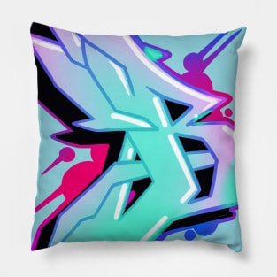 Graffiti Letter B - Street Art Blue Letter B Pillow