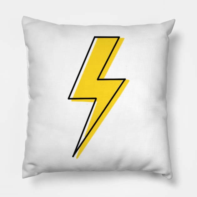 yellow lightning bolt Pillow by gdm123