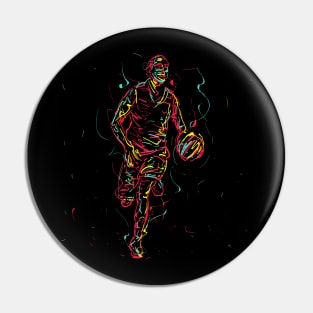 basketball player dibbling ball abstract Pin