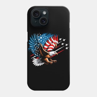 Patriotic Eagle Fighter Jets 4th Of July USA American Flag Phone Case