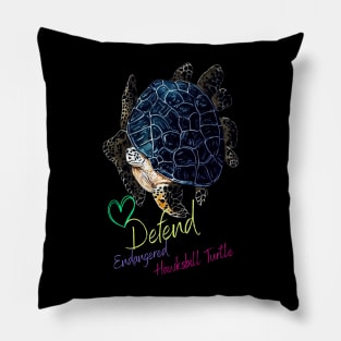 Defend Endangered Animals - Hawksbill Turtle Pillow