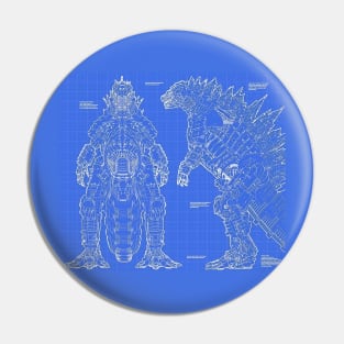 Design prototype mechagodzilla Pin