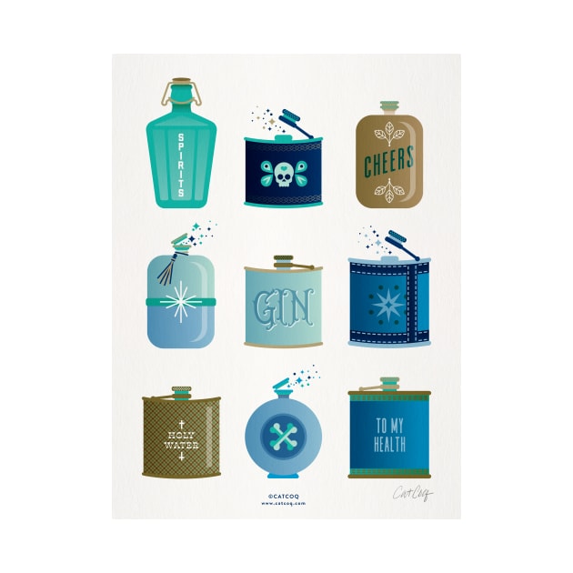 flasks blue by CatCoq