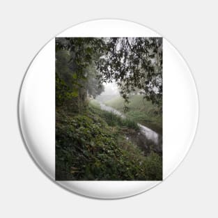 The small river Fuhne in the morning mist Pin