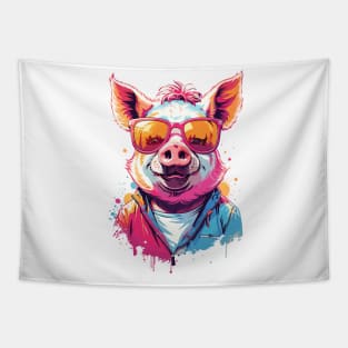 Cool Pig in Sunglasses Tapestry