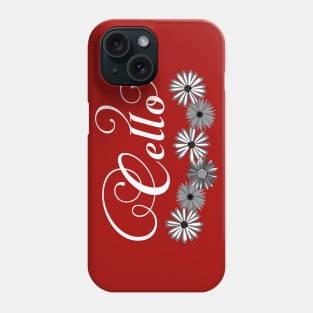 Cello Asters White Text Phone Case