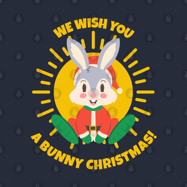 We Wish You a Bunny Christmas - Merry Xmas Cute Rabbit Hare Pet by Millusti