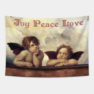 RENAISSANCE ANGELS Winged Cherubs, Joy Peace Love Tapestry