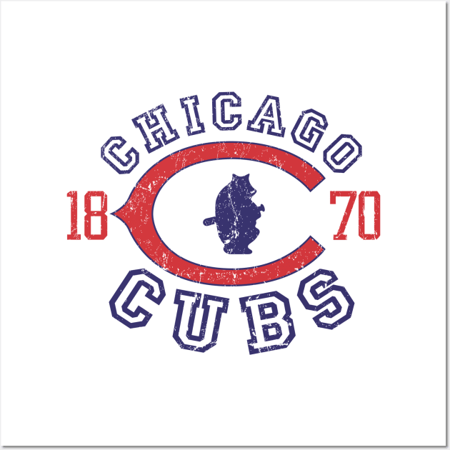 Vintage MLB Chicago Cubs REPRINT Art Poster Picture Color 8 X 10 Photo