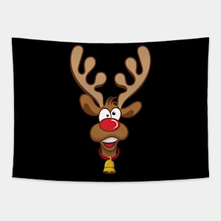 'RUDOLPH Red Nose Reindeer' Funny Christmas Reindeer Tapestry