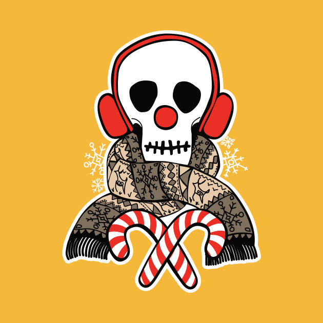 Stay Warm Holiday Skull by bortwein