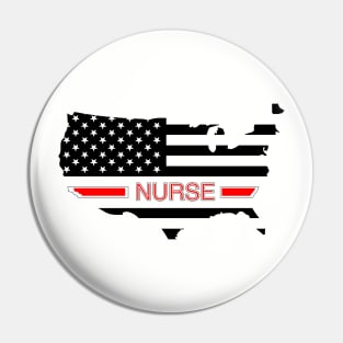 Thin Line Nurse Flag Pin