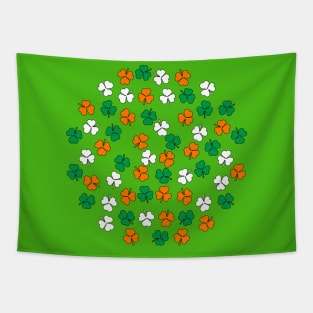 Shamrock Green White Orange Tapestry