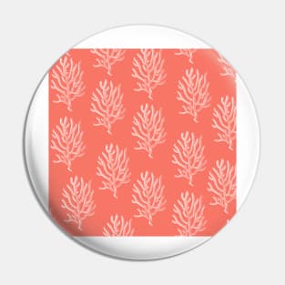 coral aloha wear print pattern hawaii salmon pink and white Pin