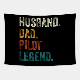 Husband Dad Pilot Legend Retro Vintage Tapestry