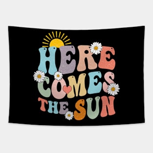 Here Comes The Sun Summer Vacation Beach Family Matching Tapestry