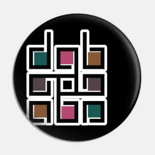 Square decorative color corporate identity sticker design element. QR code and digital tech logo sticker concept. Pin