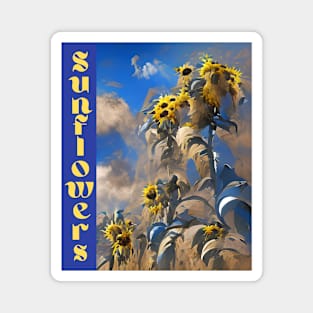 Sunflowers, antiwar blue-yellow Magnet