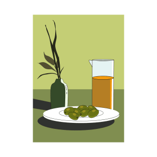 the plate with olives and vase T-Shirt