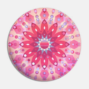 Tropical Pink Floral Mandala Pin